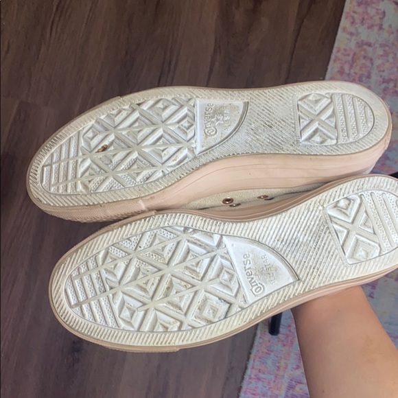 Suede Low Top Converse with Rose Gold Accents - Picture 6 of 8